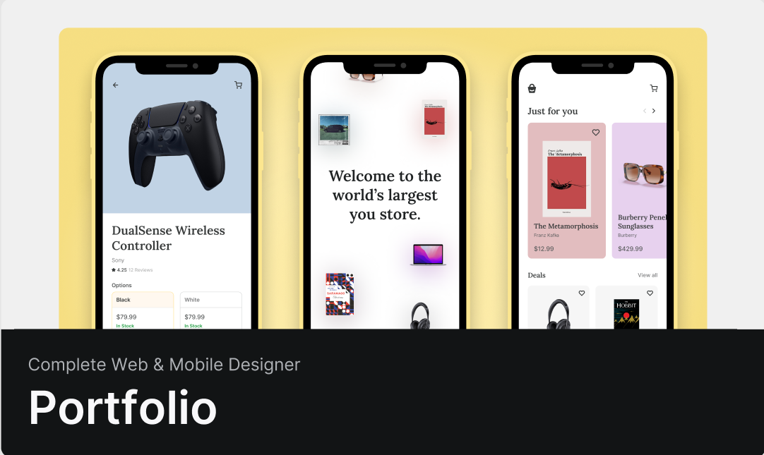 Final Design of the E-commerce mobile application. 